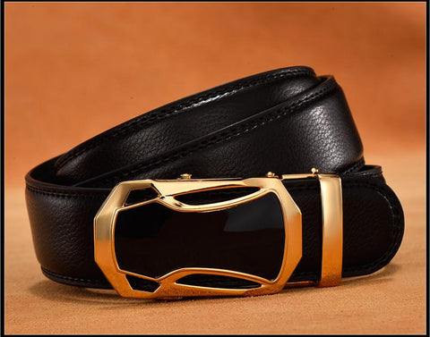 Automatic Buckle Leather Strap Belt