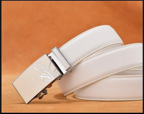 Automatic Buckle Leather Strap Belt