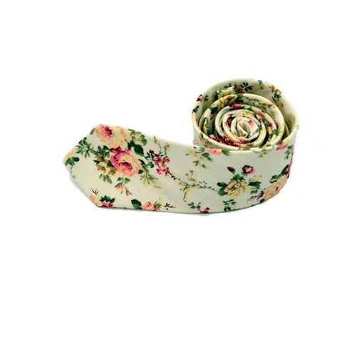 Men Fashion Tie Necktie 2017 New Floral Printing Skinny Slim Necktie Cotton gravata Narrow Business Casual Wedding Tie 145cm*6cm