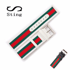 New 23 MM Genuine Leather Watch Band Strap for Gucci Watches Accessories Men Nylon Wristband Pin Buckle