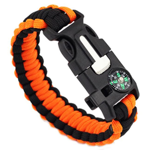5 in 1 Outdoor rope Paracord Survival gear escape Bracelet Flint/Whistle/Compass