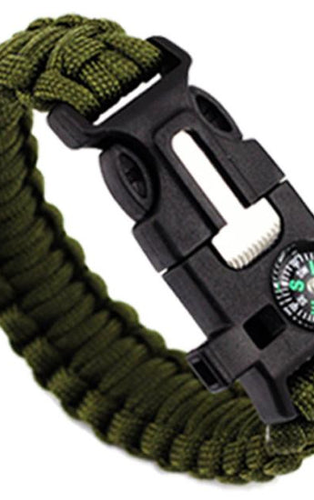 5 in 1 Outdoor rope Paracord Survival gear escape Bracelet Flint/Whistle/Compass