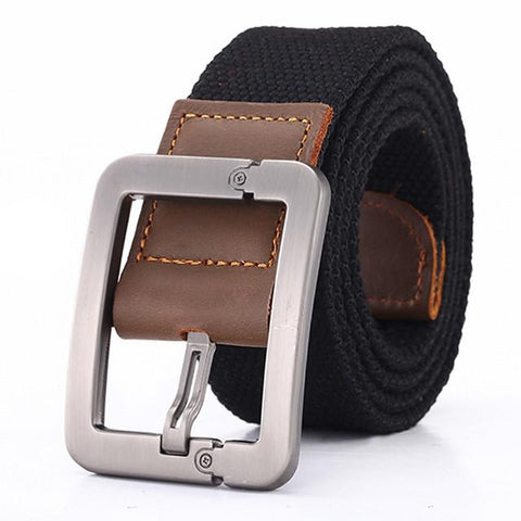 Pin Buckle Canvas Cowboy Knitted Striped Belt