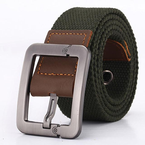 Pin Buckle Canvas Cowboy Knitted Striped Belt