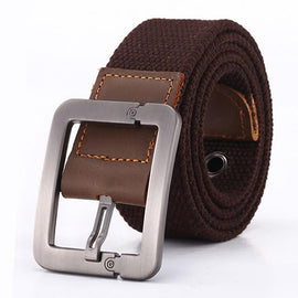 Pin Buckle Canvas Cowboy Knitted Striped Belt