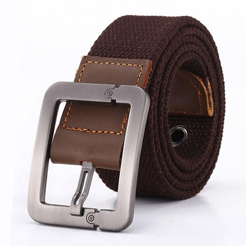 Pin Buckle Canvas Cowboy Knitted Striped Belt