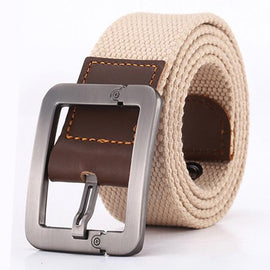 Pin Buckle Canvas Cowboy Knitted Striped Belt