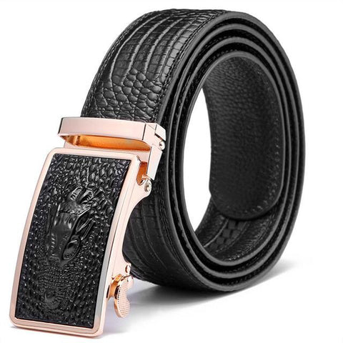 Cow Leather Automatic Ratchet Belt